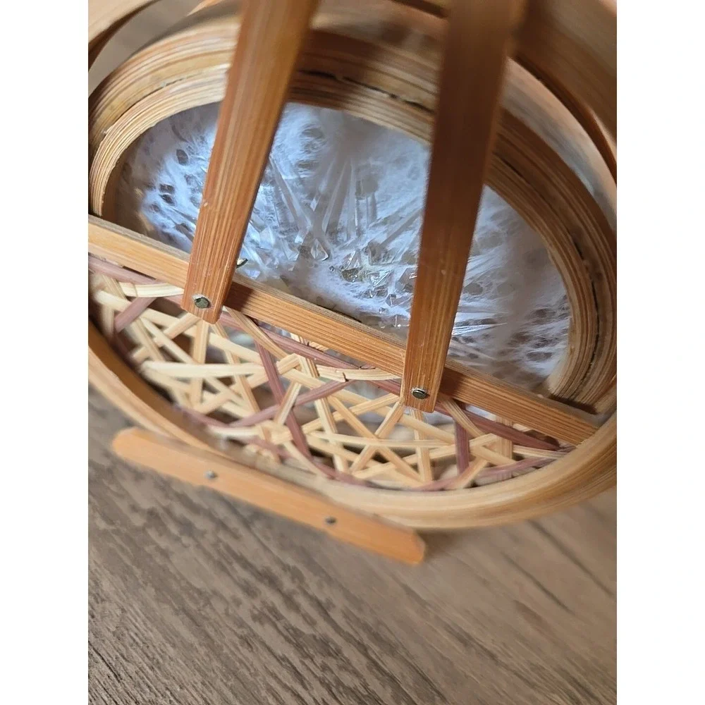 VTG Set Of 6 Bamboo Butterfly Floral Cased Coasters In Caddy Taiwan Matching